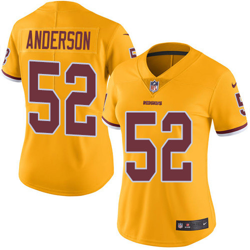 Nike Redskins #52 Ryan Anderson Gold Women's Stitched NFL Limited Rush Jersey Nike Redskins #52 Ryan Anderson Gold Women's Stitched NFL Limited Rush Jersey