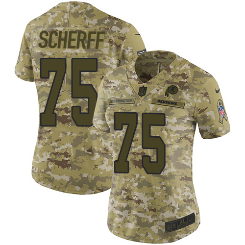 Nike Redskins #75 Brandon Scherff Camo Women's Stitched NFL Limited 2018 Salute to Service Jersey Nike Redskins #75 Brandon Scherff Camo Women's Stitched NFL Limited 2018 Salute to Service Jersey