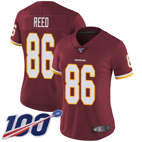 Nike Redskins #86 Jordan Reed Burgundy Red Team Color Women's Stitched NFL 100th Season Vapor Limited Jersey