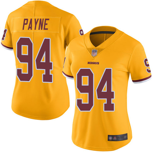 Nike Redskins #94 Da'Ron Payne Gold Women's Stitched NFL Limited Rush Jersey Nike Redskins #94 Da'Ron Payne Gold Women's Stitched NFL Limited Rush Jersey