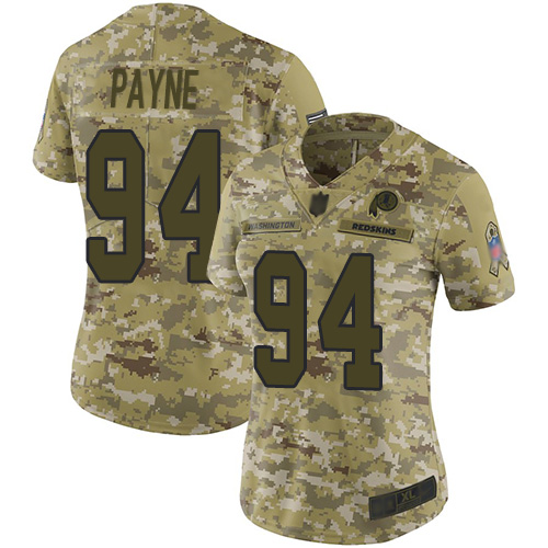 Nike Redskins #94 Da'Ron Payne Camo Women's Stitched NFL Limited 2018 Salute to Service Jersey