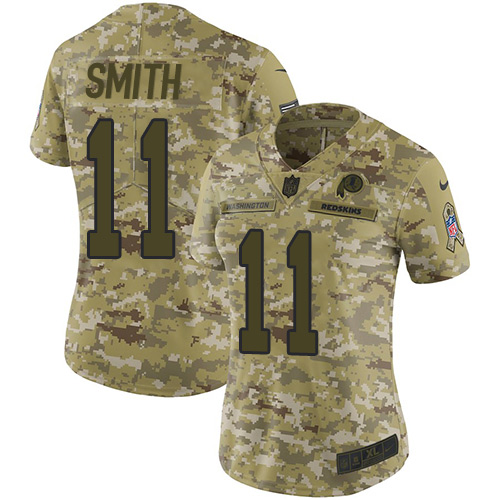 Nike Redskins #11 Alex Smith Camo Women's Stitched NFL Limited 2018 Salute to Service Jersey