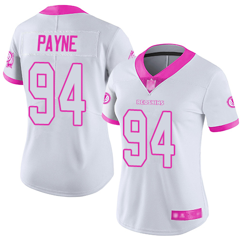 Nike Redskins #94 Da'Ron Payne White/Pink Women's Stitched NFL Limited Rush Fashion Jersey Nike Redskins #94 Da'Ron Payne White/Pink Women's Stitched NFL Limited Rush Fashion Jersey