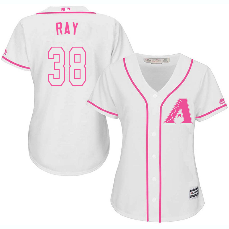 Diamondbacks #38 Robbie Ray White/Pink Fashion Women's Stitched MLB Jersey