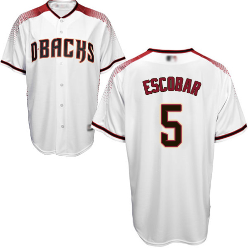 Diamondbacks #5 Eduardo Escobar White/Crimson Home Women's Stitched MLB Jersey Diamondbacks #5 Eduardo Escobar White/Crimson Home Women's Stitched MLB Jersey