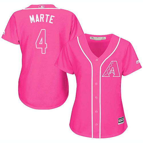 Diamondbacks #4 Ketel Marte Pink Fashion Women's Stitched MLB Jersey Diamondbacks #4 Ketel Marte Pink Fashion Women's Stitched MLB Jersey