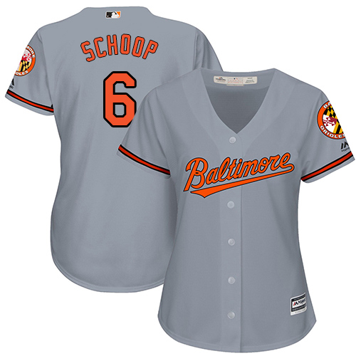 Orioles #6 Jonathan Schoop Grey Road Women's Stitched MLB Jersey Orioles #6 Jonathan Schoop Grey Road Women's Stitched MLB Jersey