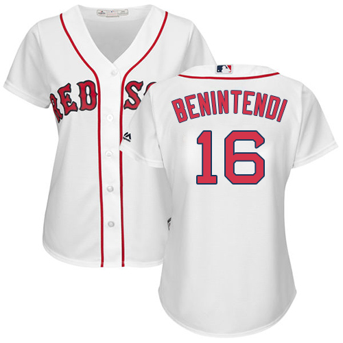 Red Sox #16 Andrew Benintendi White Home Women's Stitched MLB Jersey