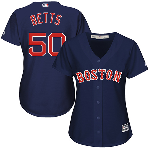 Red Sox #50 Mookie Betts Navy Blue Alternate Women's Stitched MLB Jersey Red Sox #50 Mookie Betts Navy Blue Alternate Women's Stitched MLB Jersey
