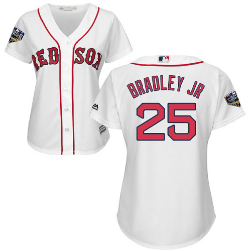 Red Sox #25 Jackie Bradley Jr White Home 2018 World Series Women's Stitched MLB Jersey Red Sox #25 Jackie Bradley Jr White Home 2018 World Series Women's Stitched MLB Jersey