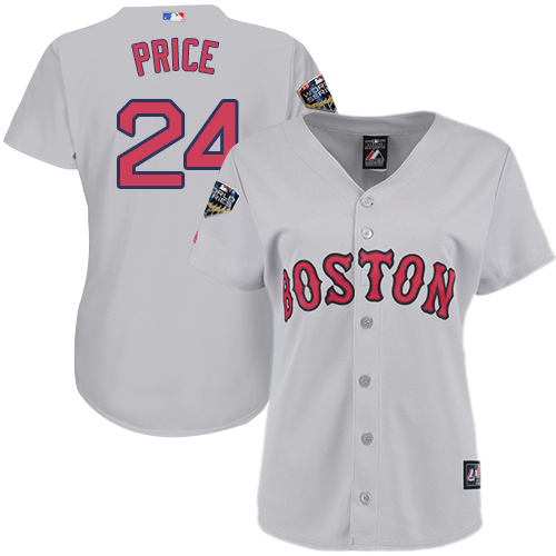 Red Sox #24 David Price Grey Road 2018 World Series Women's Stitched MLB Jersey Red Sox #24 David Price Grey Road 2018 World Series Women's Stitched MLB Jersey