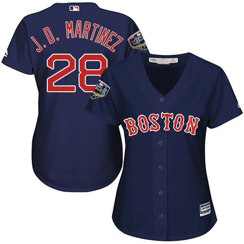 Red Sox #28 J. D. Martinez Navy Blue Alternate 2018 World Series Women's Stitched MLB Jersey Red Sox #28 J. D. Martinez Navy Blue Alternate 2018 World Series Women's Stitched MLB Jersey
