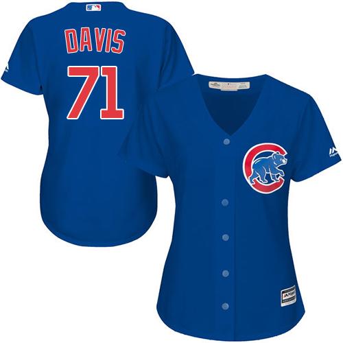 Cubs #71 Wade Davis Blue Alternate Women's Stitched MLB Jersey