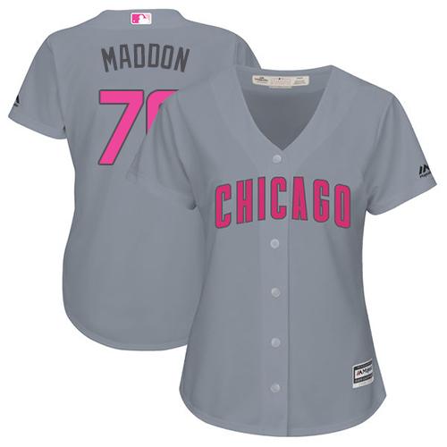 Cubs #70 Joe Maddon Grey Mother's Day Cool Base Women's Stitched MLB Jersey