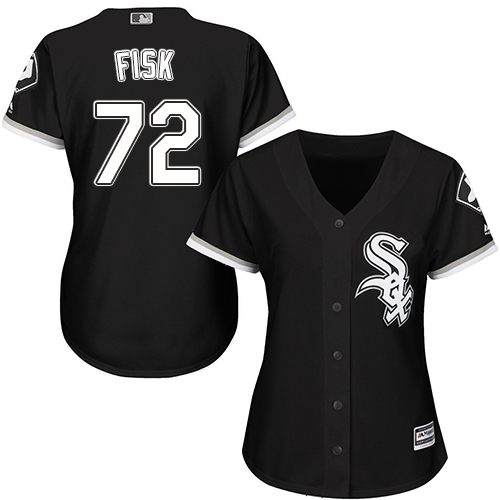 White Sox #72 Carlton Fisk Black Alternate Women's Stitched MLB Jersey White Sox #72 Carlton Fisk Black Alternate Women's Stitched MLB Jersey