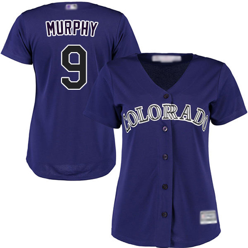 Rockies #9 Daniel Murphy Purple Alternate Women's Stitched MLB Jersey Rockies #9 Daniel Murphy Purple Alternate Women's Stitched MLB Jersey