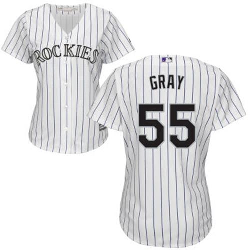 Rockies #55 Jon Gray White Strip Home Women's Stitched MLB Jersey Rockies #55 Jon Gray White Strip Home Women's Stitched MLB Jersey