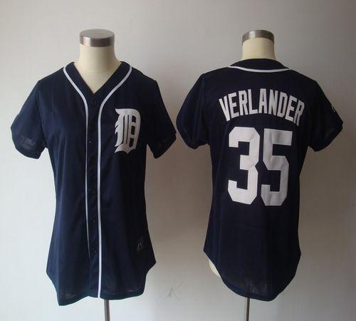 Tigers #35 Justin Verlander Navy Blue Women's Fashion Stitched MLB Jersey Tigers #35 Justin Verlander Navy Blue Women's Fashion Stitched MLB Jersey