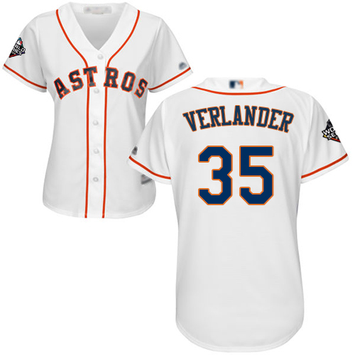 Astros #35 Justin Verlander White Home 2019 World Series Bound Women's Stitched MLB Jersey Astros #35 Justin Verlander White Home 2019 World Series Bound Women's Stitched MLB Jersey