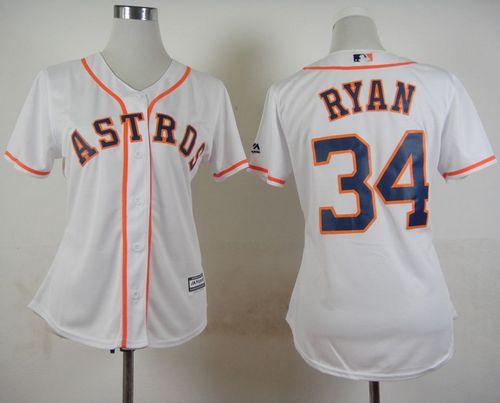 Astros #34 Nolan Ryan White Home Women's Stitched MLB Jersey Astros #34 Nolan Ryan White Home Women's Stitched MLB Jersey