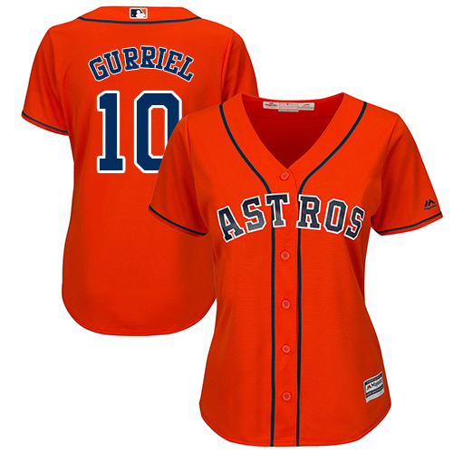 Astros #10 Yuli Gurriel Orange Alternate Women's Stitched MLB Jersey Astros #10 Yuli Gurriel Orange Alternate Women's Stitched MLB Jersey