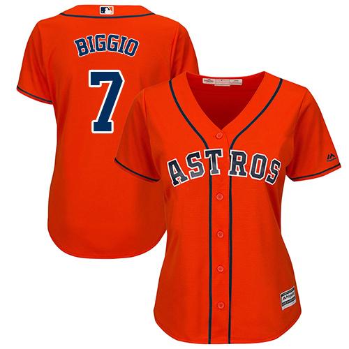 Astros #7 Craig Biggio Orange Alternate Women's Stitched MLB Jersey Astros #7 Craig Biggio Orange Alternate Women's Stitched MLB Jersey