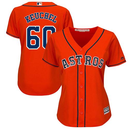 Astros #60 Dallas Keuchel Orange Alternate Women's Stitched MLB Jersey Astros #60 Dallas Keuchel Orange Alternate Women's Stitched MLB Jersey