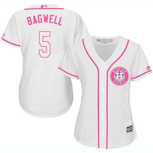 Astros #5 Jeff Bagwell White/Pink Fashion Women's Stitched MLB Jersey Astros #5 Jeff Bagwell White/Pink Fashion Women's Stitched MLB Jersey