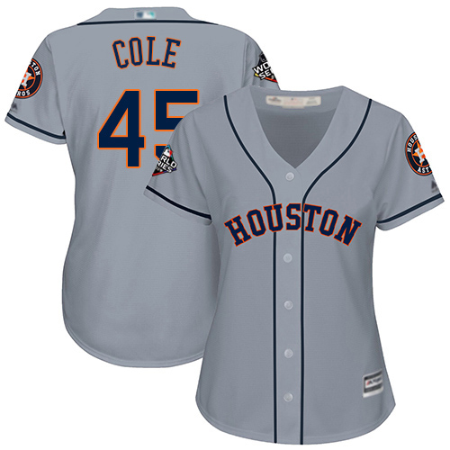 Astros #45 Gerrit Cole Grey Road 2019 World Series Bound Women's Stitched MLB Jersey Astros #45 Gerrit Cole Grey Road 2019 World Series Bound Women's Stitched MLB Jersey