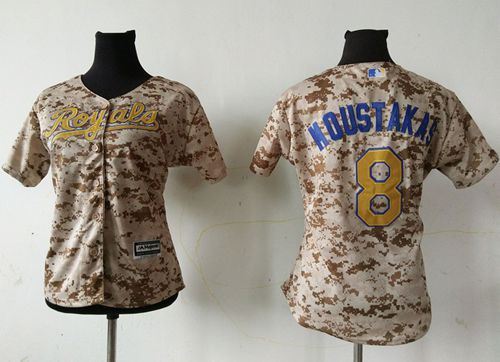 Royals #8 Mike Moustakas Camo Women's Fashion Stitched MLB Jersey Royals #8 Mike Moustakas Camo Women's Fashion Stitched MLB Jersey