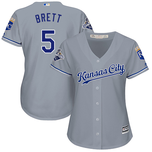 Royals #5 George Brett Grey Road Women's Stitched MLB Jersey Royals #5 George Brett Grey Road Women's Stitched MLB Jersey
