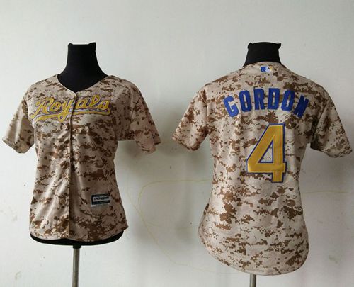 Royals #4 Alex Gordon Camo Women's Fashion Stitched MLB Jersey Royals #4 Alex Gordon Camo Women's Fashion Stitched MLB Jersey