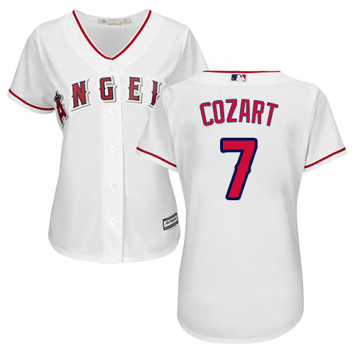 Angels #7 Zack Cozart White Home Women's Stitched MLB Jersey Angels #7 Zack Cozart White Home Women's Stitched MLB Jersey