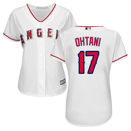 Angels #17 Shohei Ohtani White Home Women's Stitched MLB Jersey