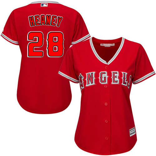 Angels #28 Andrew Heaney Red Alternate Women's Stitched MLB Jersey