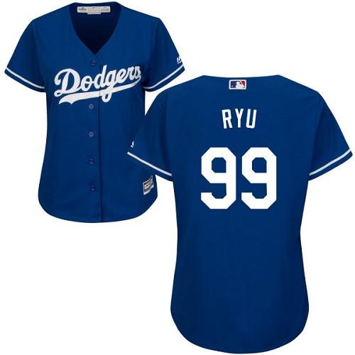 Dodgers #99 Hyun-Jin Ryu Blue Alternate Women's Stitched MLB Jersey Dodgers #99 Hyun-Jin Ryu Blue Alternate Women's Stitched MLB Jersey