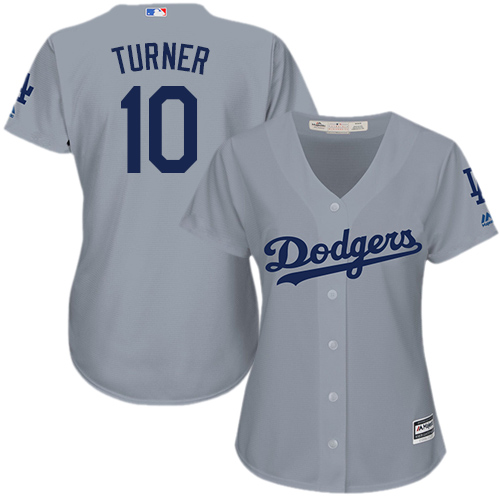 Dodgers #10 Justin Turner Grey Alternate Road Women's Stitched MLB Jersey Dodgers #10 Justin Turner Grey Alternate Road Women's Stitched MLB Jersey