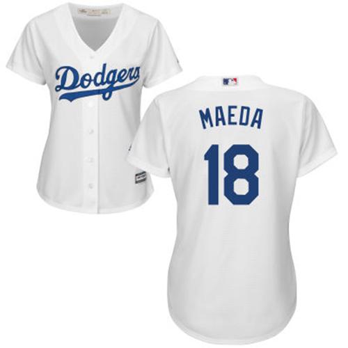 Dodgers #18 Kenta Maeda White Home Women's Stitched MLB Jersey Dodgers #18 Kenta Maeda White Home Women's Stitched MLB Jersey