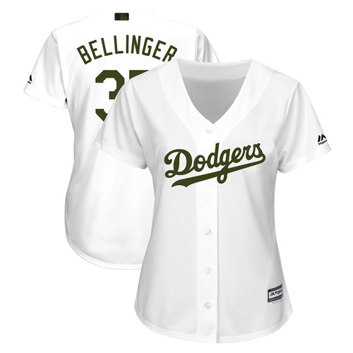 Dodgers #35 Cody Bellinger White 2018 Memorial Day Cool Base Women's Stitched MLB Jersey Dodgers #35 Cody Bellinger White 2018 Memorial Day Cool Base Women's Stitched MLB Jersey