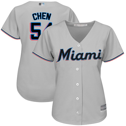 Marlins #54 Wei-Yin Chen Grey Road Women's Stitched MLB Jersey Marlins #54 Wei-Yin Chen Grey Road Women's Stitched MLB Jersey