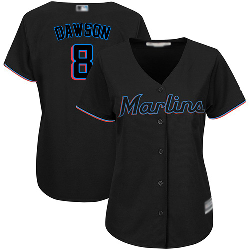 Marlins #8 Andre Dawson Black Alternate Women's Stitched MLB Jersey Marlins #8 Andre Dawson Black Alternate Women's Stitched MLB Jersey