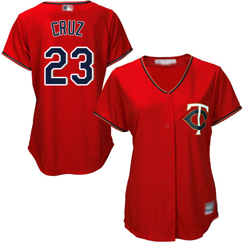 Twins #23 Nelson Cruz Red Alternate Women's Stitched MLB Jersey