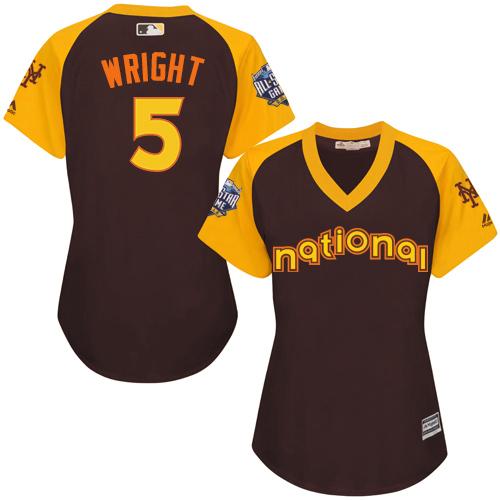 Mets #5 David Wright Brown 2016 All-Star National League Women's Stitched MLB Jersey Mets #5 David Wright Brown 2016 All-Star National League Women's Stitched MLB Jersey