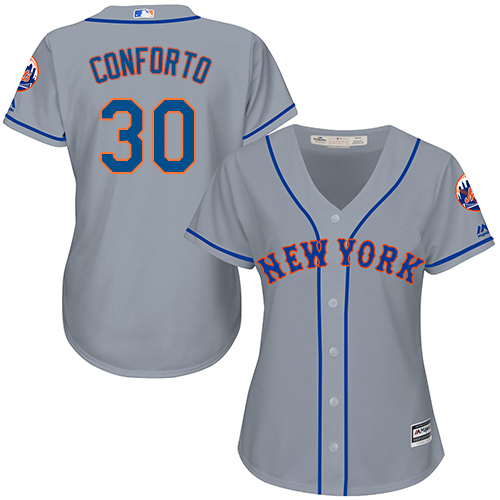 Mets #30 Michael Conforto Grey Road Women's Stitched MLB Jersey Mets #30 Michael Conforto Grey Road Women's Stitched MLB Jersey