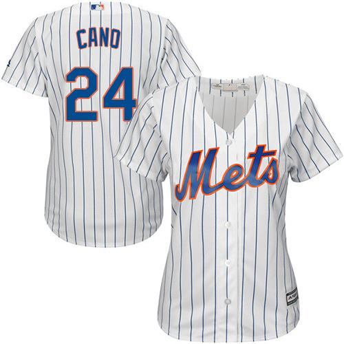 Mets #24 Robinson Cano White(Blue Strip) Women's Home Stitched MLB Jersey Mets #24 Robinson Cano White(Blue Strip) Women's Home Stitched MLB Jersey