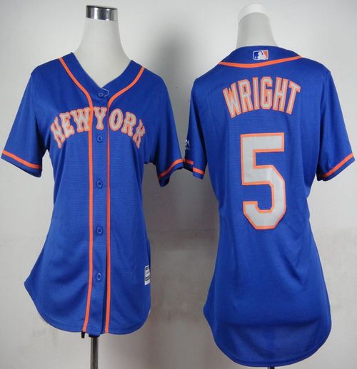 Mets #5 David Wright Blue(Grey NO.) Alternate Road Women's Stitched MLB Jersey Mets #5 David Wright Blue(Grey NO.) Alternate Road Women's Stitched MLB Jersey