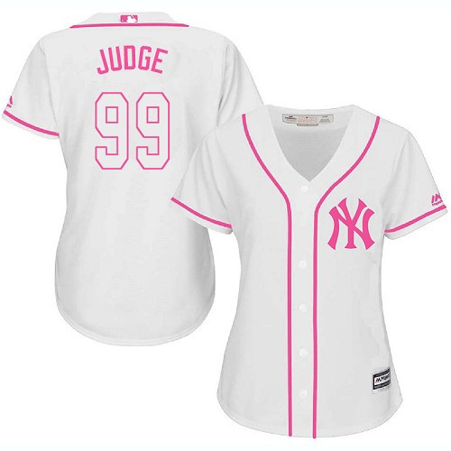 Yankees #99 Aaron Judge White/Pink Fashion Women's Stitched MLB Jersey Yankees #99 Aaron Judge White/Pink Fashion Women's Stitched MLB Jersey