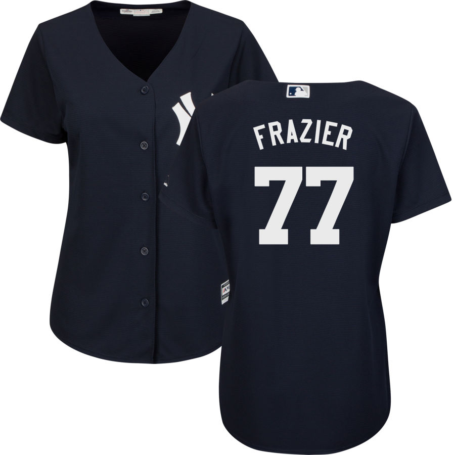 New York Yankees #77 Clint Frazier Navy Majestic Women's Cool Base Stitched MLB Jersey New York Yankees #77 Clint Frazier Navy Majestic Women's Cool Base Stitched MLB Jersey