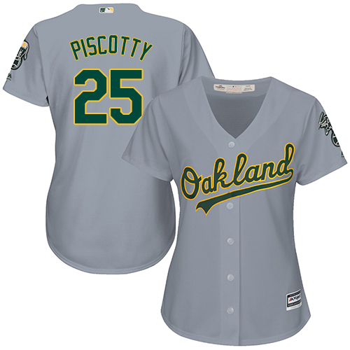 Athletics #25 Stephen Piscotty Grey Road Women's Stitched MLB Jersey Athletics #25 Stephen Piscotty Grey Road Women's Stitched MLB Jersey