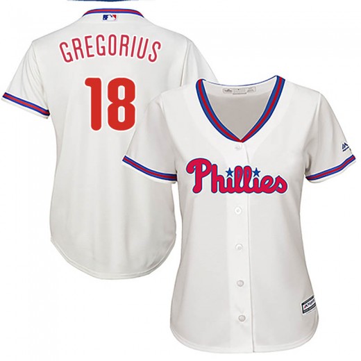 Phillies #18 Didi Gregorius Cream Alternate Women's Stitched MLB Jersey Phillies #18 Didi Gregorius Cream Alternate Women's Stitched MLB Jersey